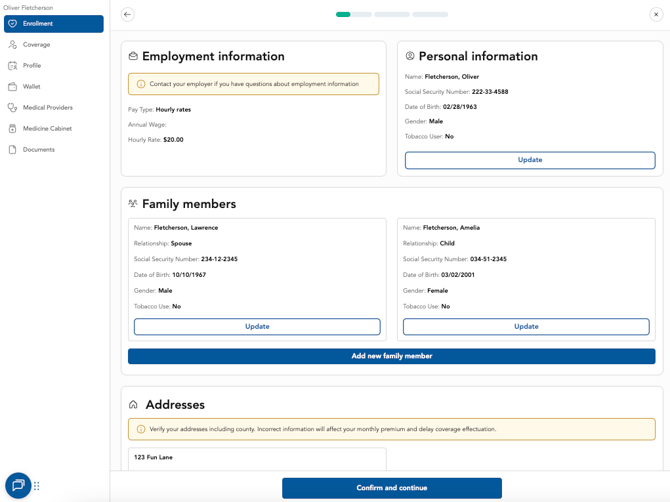 09 Employee Info Screen - Confirm and continue