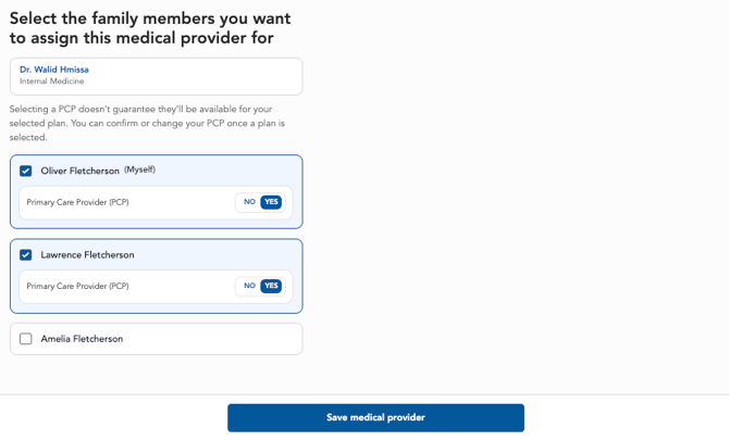 11a Provider lookup - select PCP